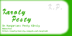 karoly pesty business card