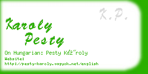 karoly pesty business card